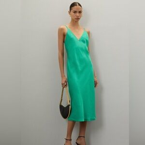 $360 msrp Saunders collective Maria emerald green Slip Dress sz 2